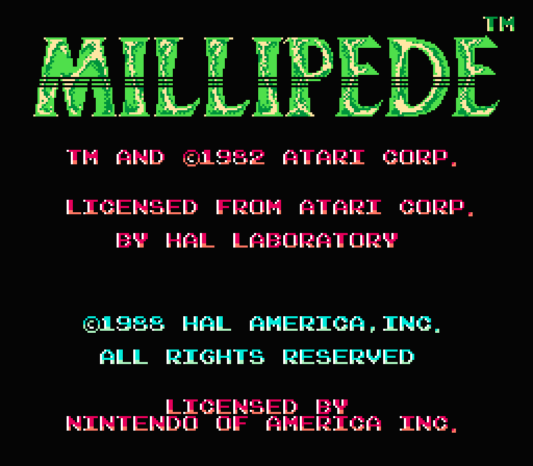 Millipede | ファミコンタイトル画像
