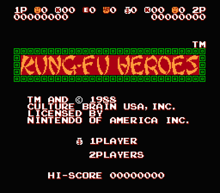 Kung-Fu Heroes | ファミコンタイトル画像