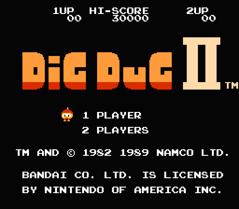 Dig Dug II | ファミコンタイトル画像