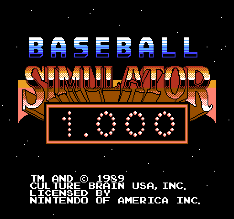 Baseball Simulator 1.000 | ファミコンタイトル画像