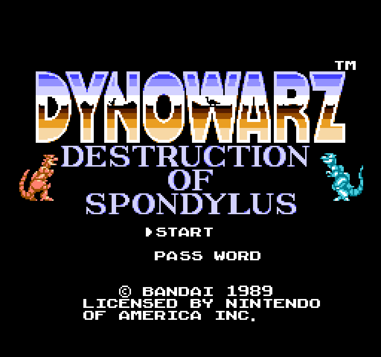 Dynowarz: Destruction of Spondylus | ファミコンタイトル画像