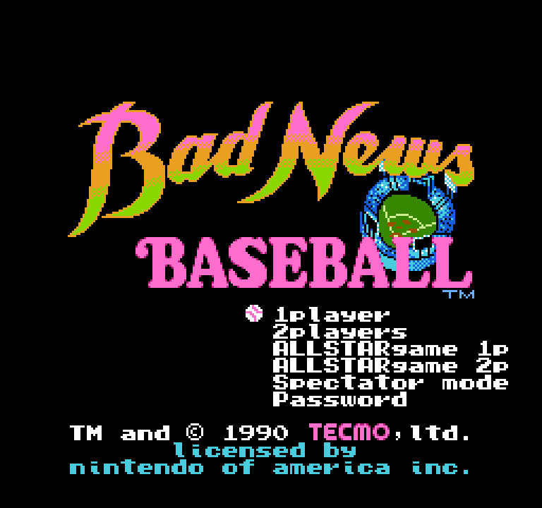 Bad News Baseball | ファミコンタイトル画像