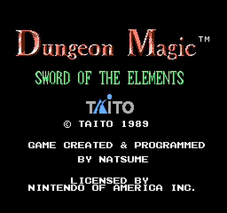 Dungeon Magic: Sword of the Elements | ファミコンタイトル画像