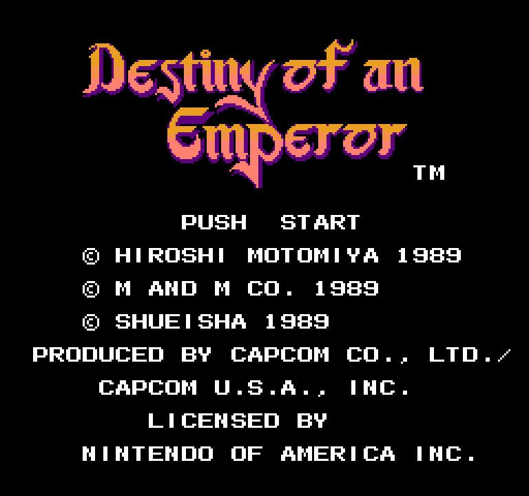 Destiny of an Emperor | ファミコンタイトル画像
