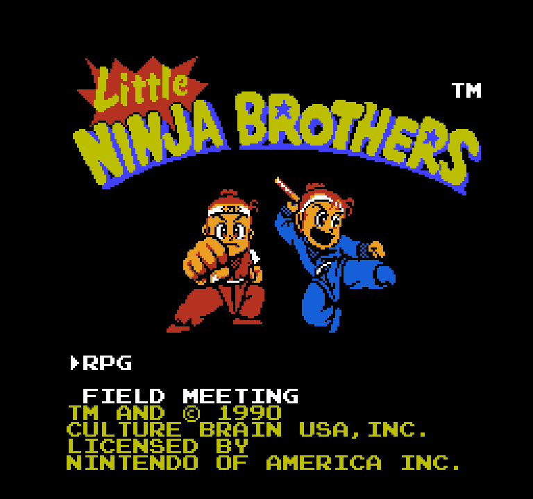 Little Ninja Brothers | ファミコンタイトル画像