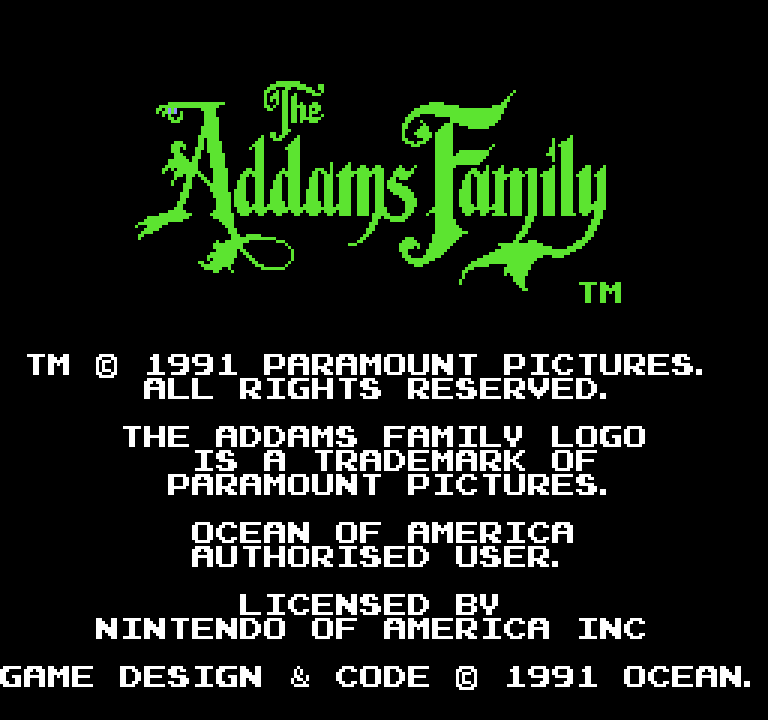 The Addams Family | ファミコンタイトル画像